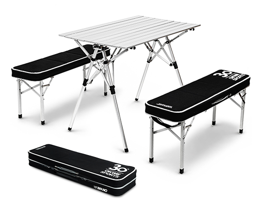 Onway Sports 30th Anniversary aluminum folding table and bench set