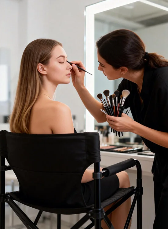 Simpleme Makeup Chair Front and Back View